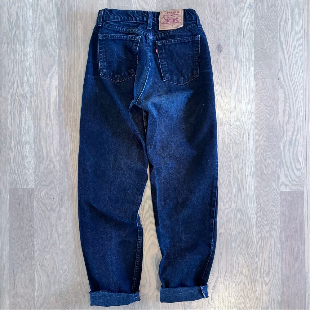 VTG 90s Levi’s 560 High Rise Tapered Jeans USA Made Faded Black Womens Size 27 - Picture 4 of 7